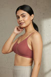 Zivame Everyday Double Layered Non Wired 3/4th Coverage T-Shirt Bra - Dusty Cedar — thumbnail 2